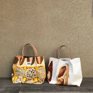Canvas&leather tote bag