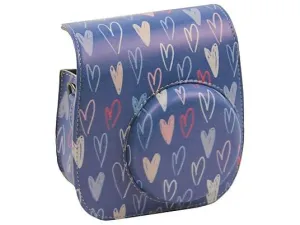 Case for Fujifilm Instax Mini 12 11 Case PU Leather Instant Camera Cover with Adjustable Strap -  Green Hearts