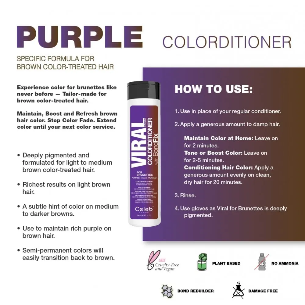 Celeb Luxury Viral Purple Brunette Colourditioner with Bond Fix 244ml