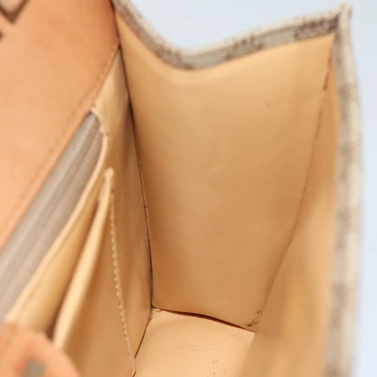 CELINE Macadam Canvas Shoulder Bag Coated Canvas Beige Auth 71054