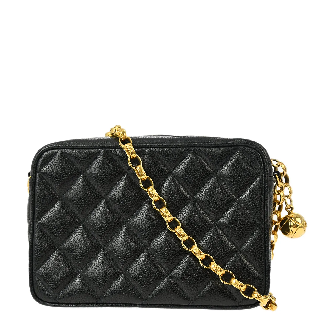 Chanel 1994-1996 Black Caviar Camera Bag Mini