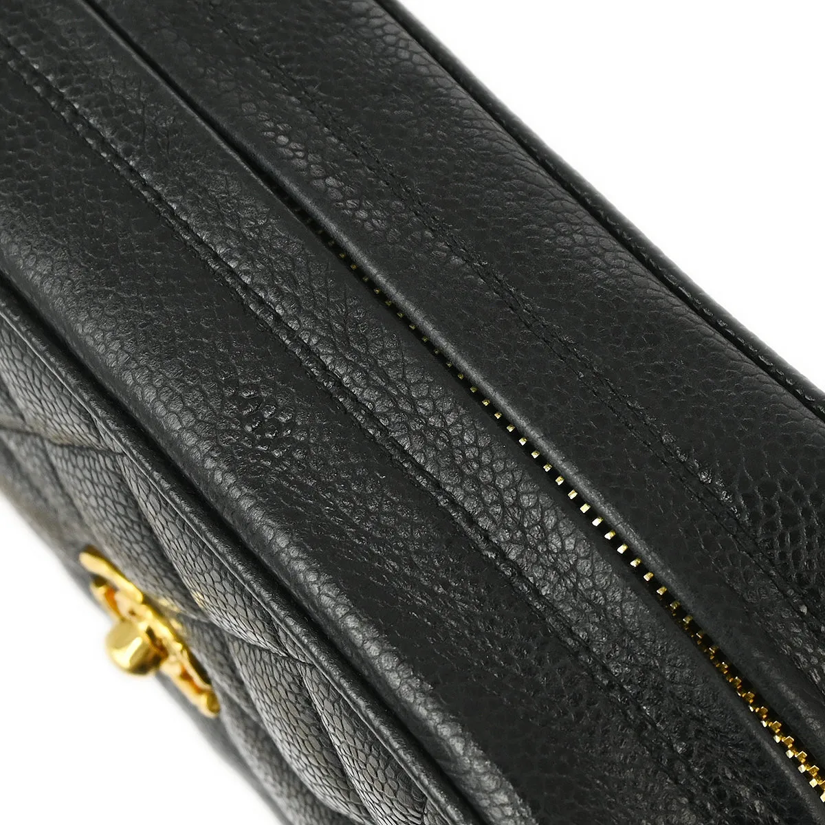 Chanel 1994-1996 Black Caviar Camera Bag Mini