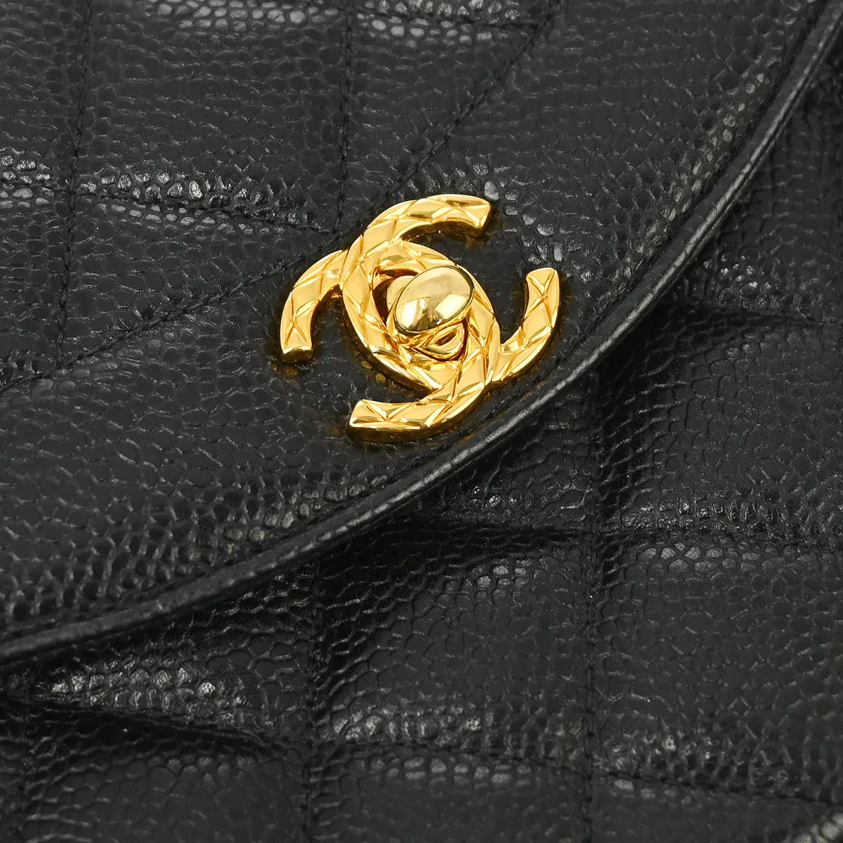 Chanel 1994-1996 Black Caviar Camera Bag Mini