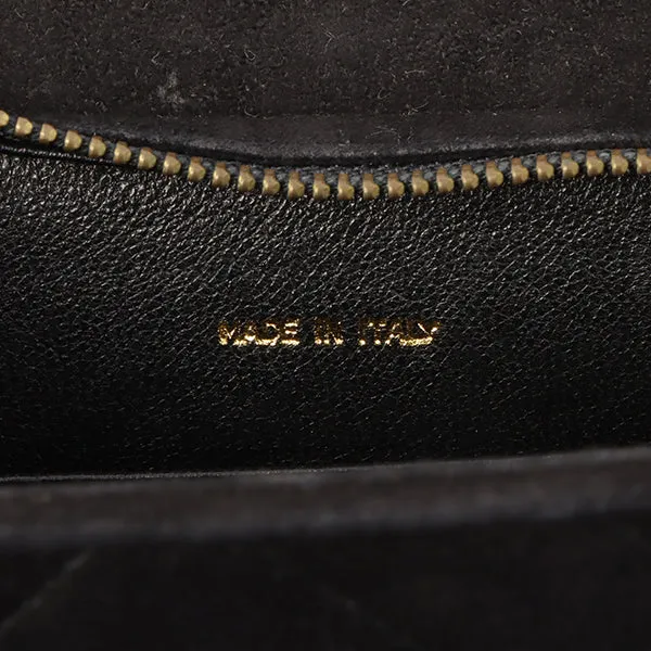 Chanel Around 1992 Made Suede Cc Mark Stitch Ball Charm Shoulder Bag Black