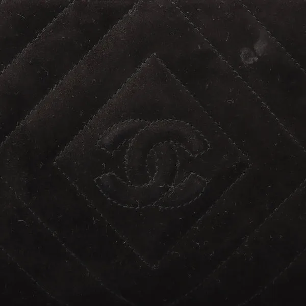 Chanel Around 1992 Made Suede Cc Mark Stitch Ball Charm Shoulder Bag Black
