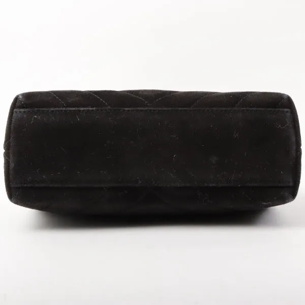 Chanel Around 1992 Made Suede Cc Mark Stitch Ball Charm Shoulder Bag Black