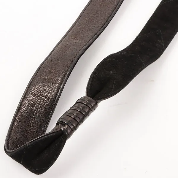 Chanel Around 1992 Made Suede Cc Mark Stitch Ball Charm Shoulder Bag Black