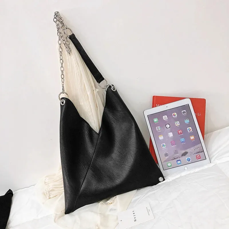 Chic Chain Leather Tote