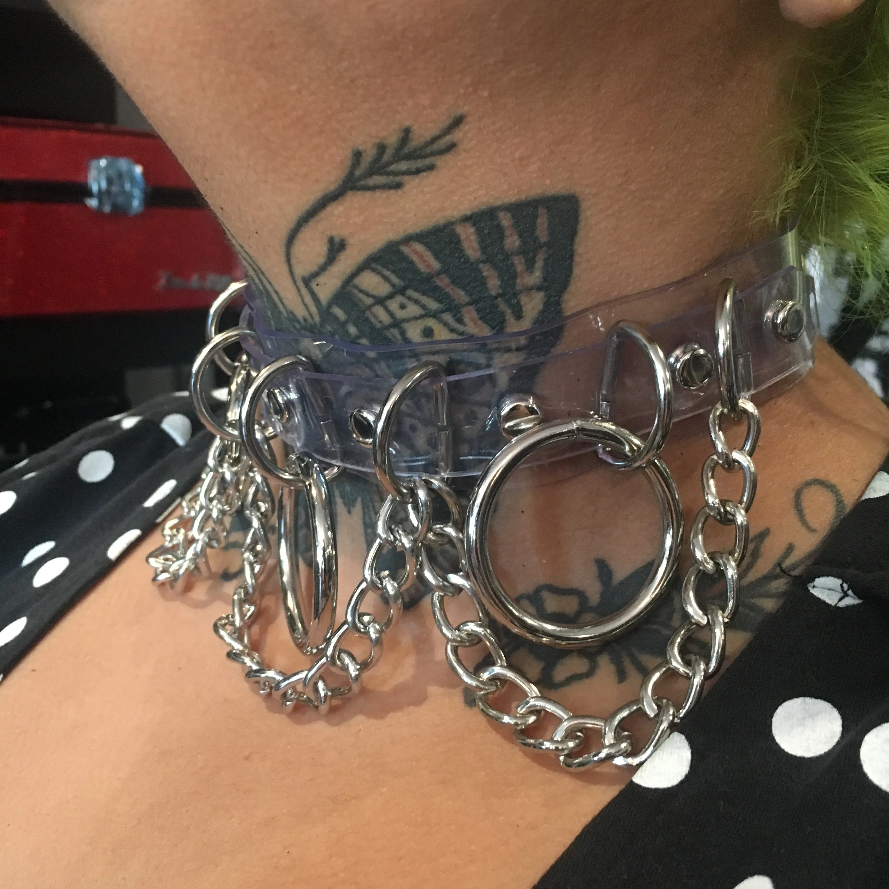 Clear Vegan Bondage Chain Choker