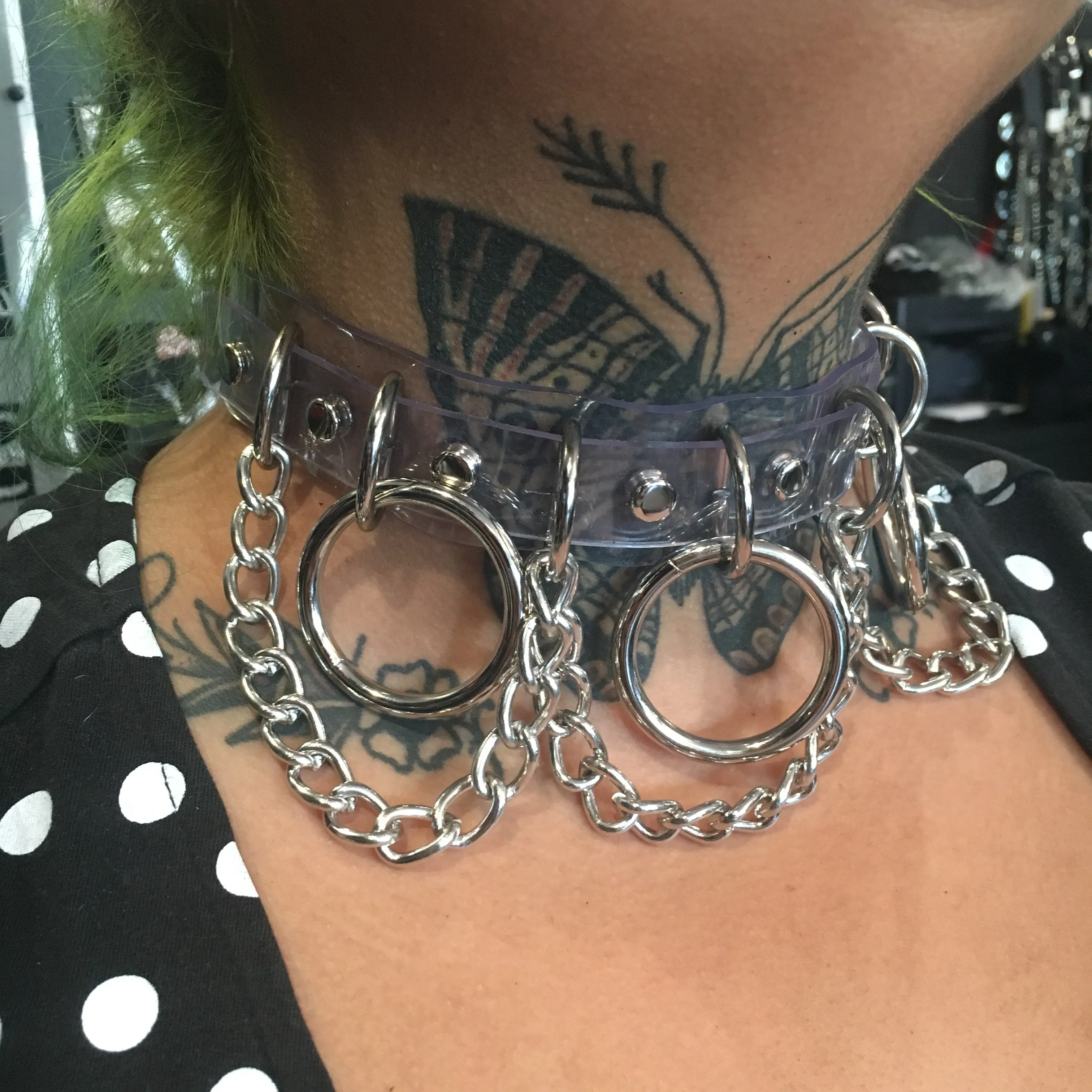 Clear Vegan Bondage Chain Choker