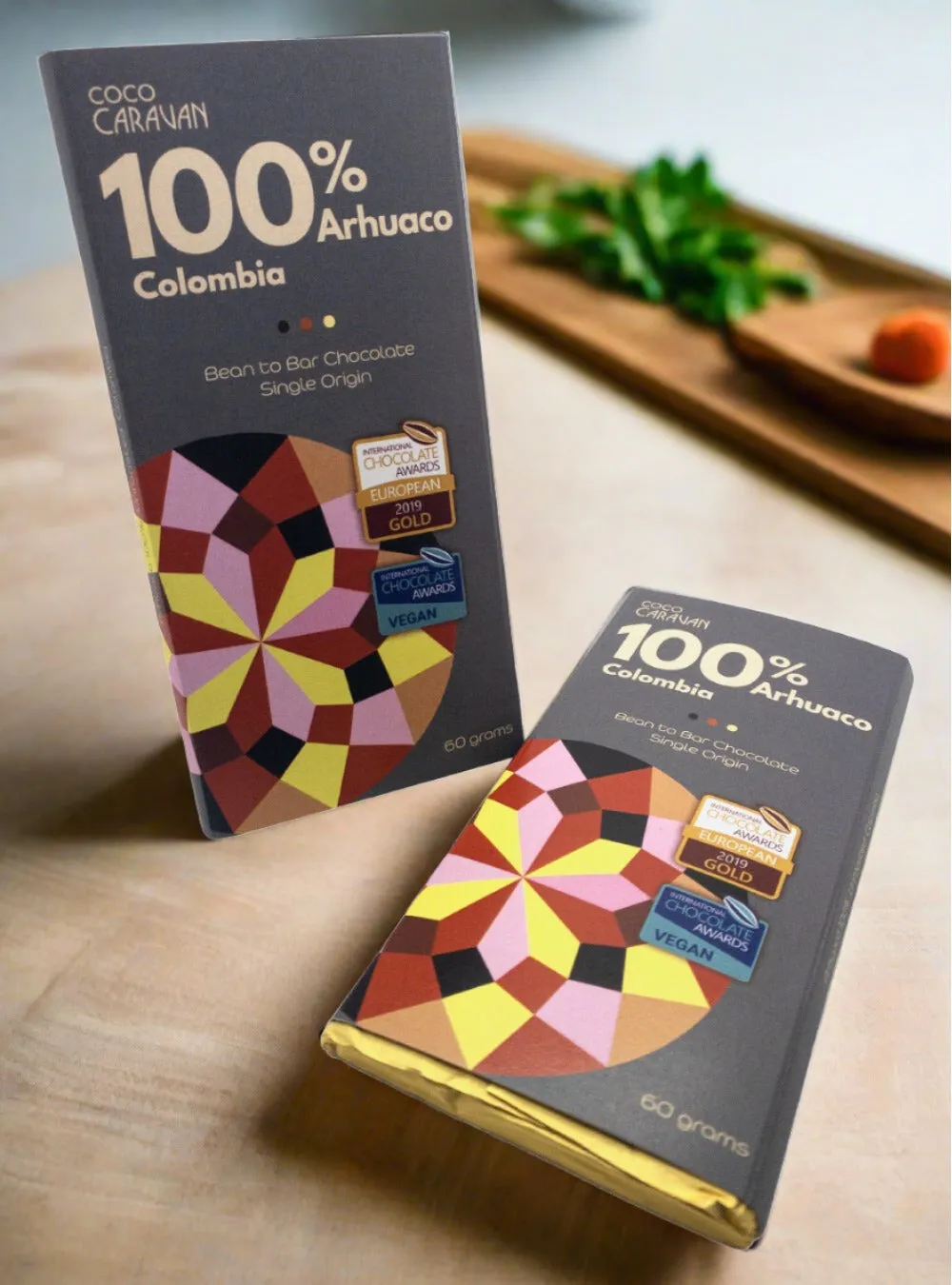 Coco Caravan Arhuaco 100% tribal ceremony grade cacao bean to bar chocolate bar