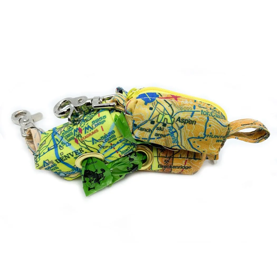 Custom Aviation Map Dog Waste Bag Dispenser