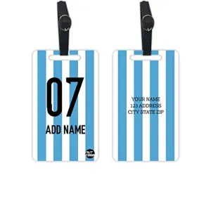 Custom Printed Bag Tags Set of 2 for Sports - Argentina Jersey