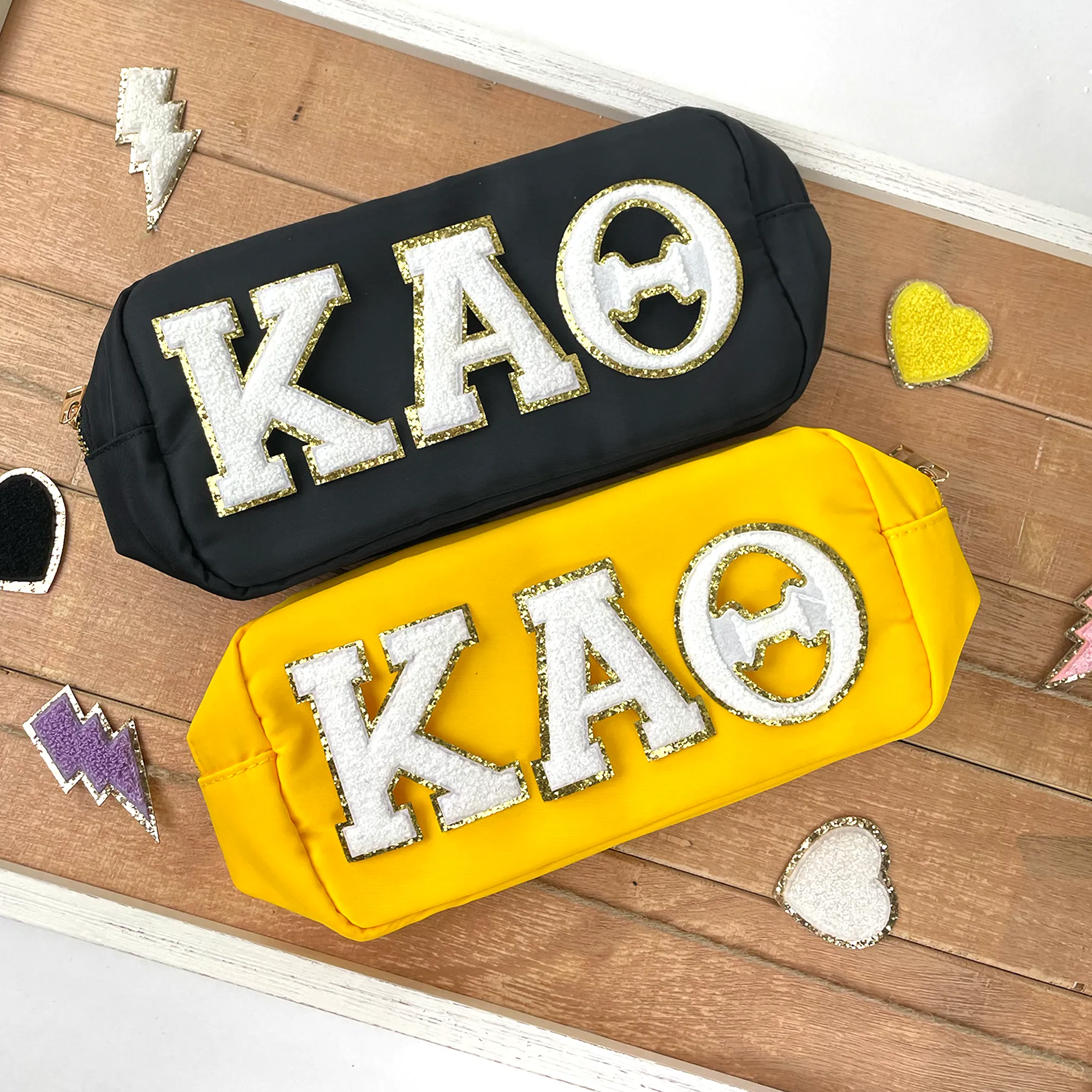 Custom Sorority Letter Bag, Chenille Patches, Travel Bag