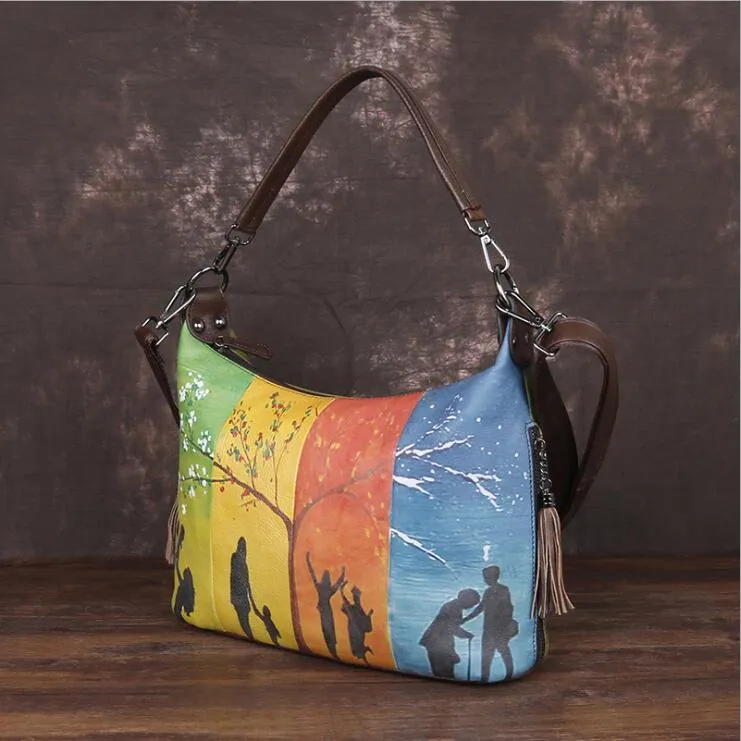Cute Ladies Leather Shoulder Bags Genuine Leather Handbags For Women