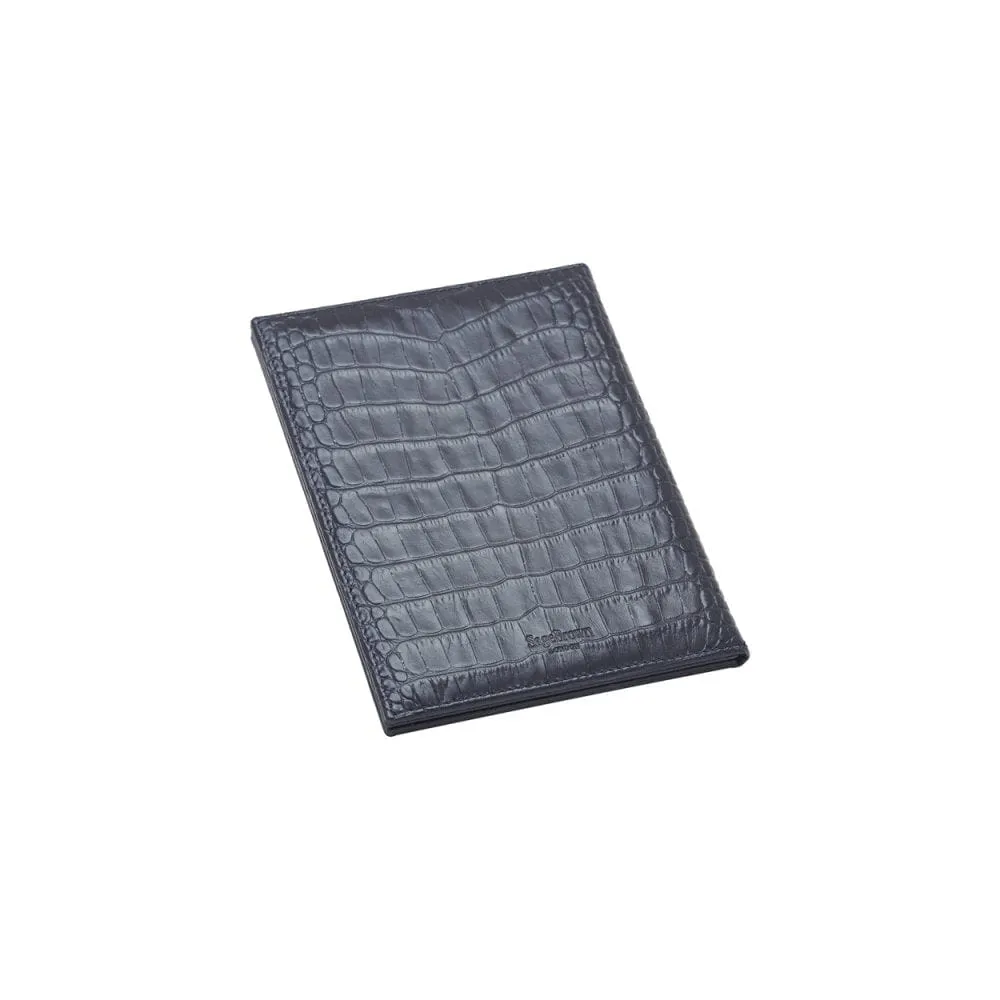 Double Leather Photo Frame 6x4 Inch - Navy Croc