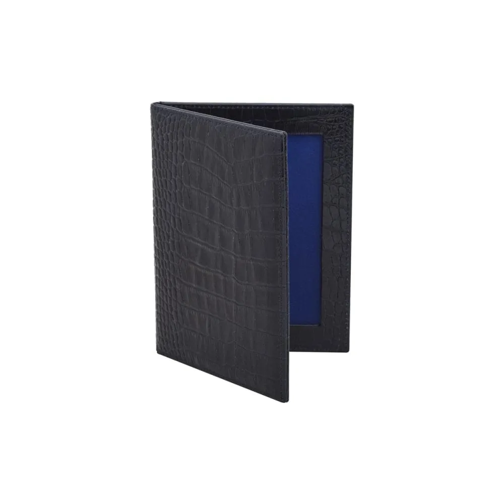 Double Leather Photo Frame 6x4 Inch - Navy Croc