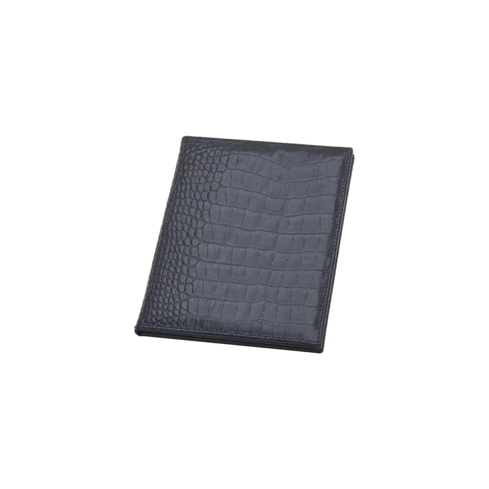 Double Leather Photo Frame 6x4 Inch - Navy Croc