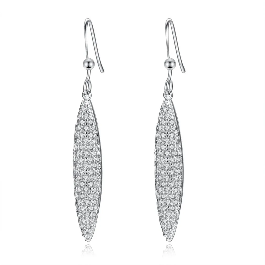 Elliptical Drop Diamond Earrings