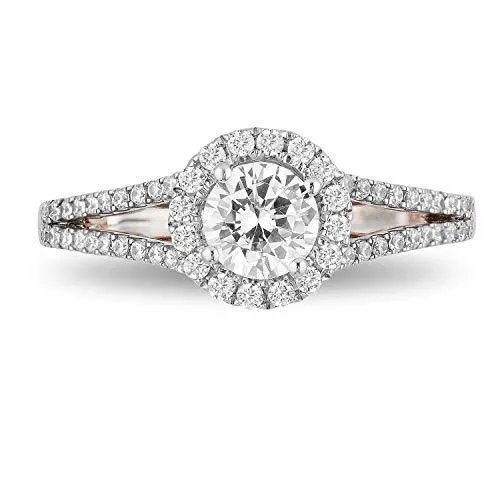 Enchanted Disney Fine Jewelry 14K White And Rose Gold With 1Cttw Diamond Majestic Princess Engagement Ring
