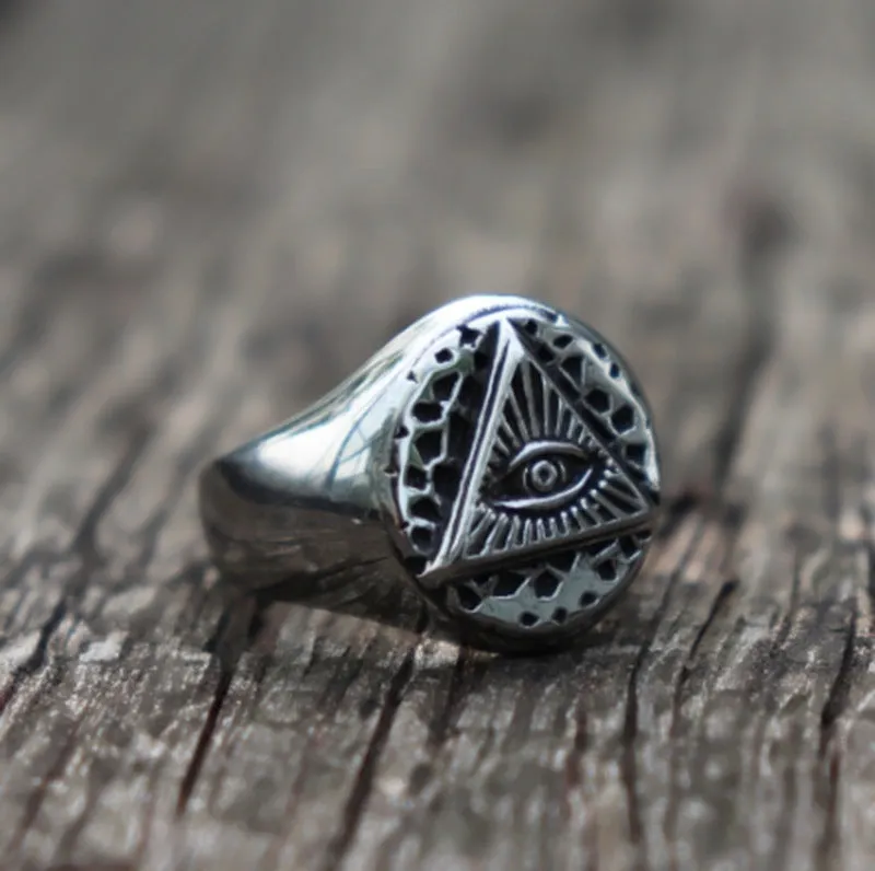 Eye Of Providence Ring - Ancient Silver Color