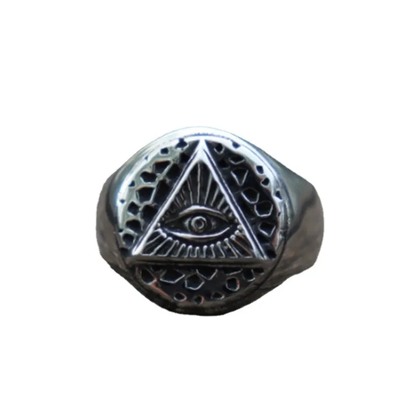 Eye Of Providence Ring - Ancient Silver Color