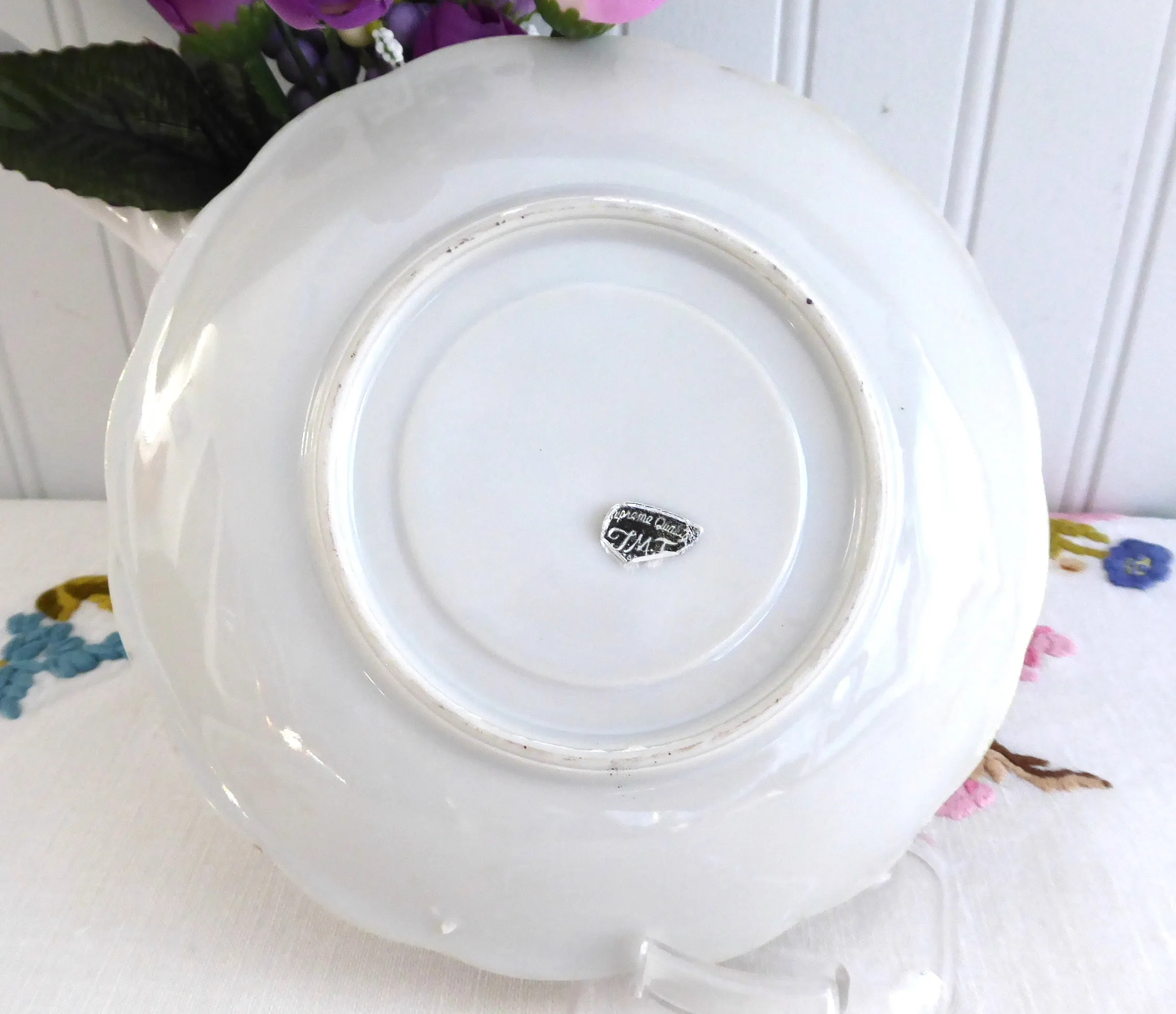 Fancy Cup And Saucer Japanese Luster Hibiscus August 1950s Hand Painted