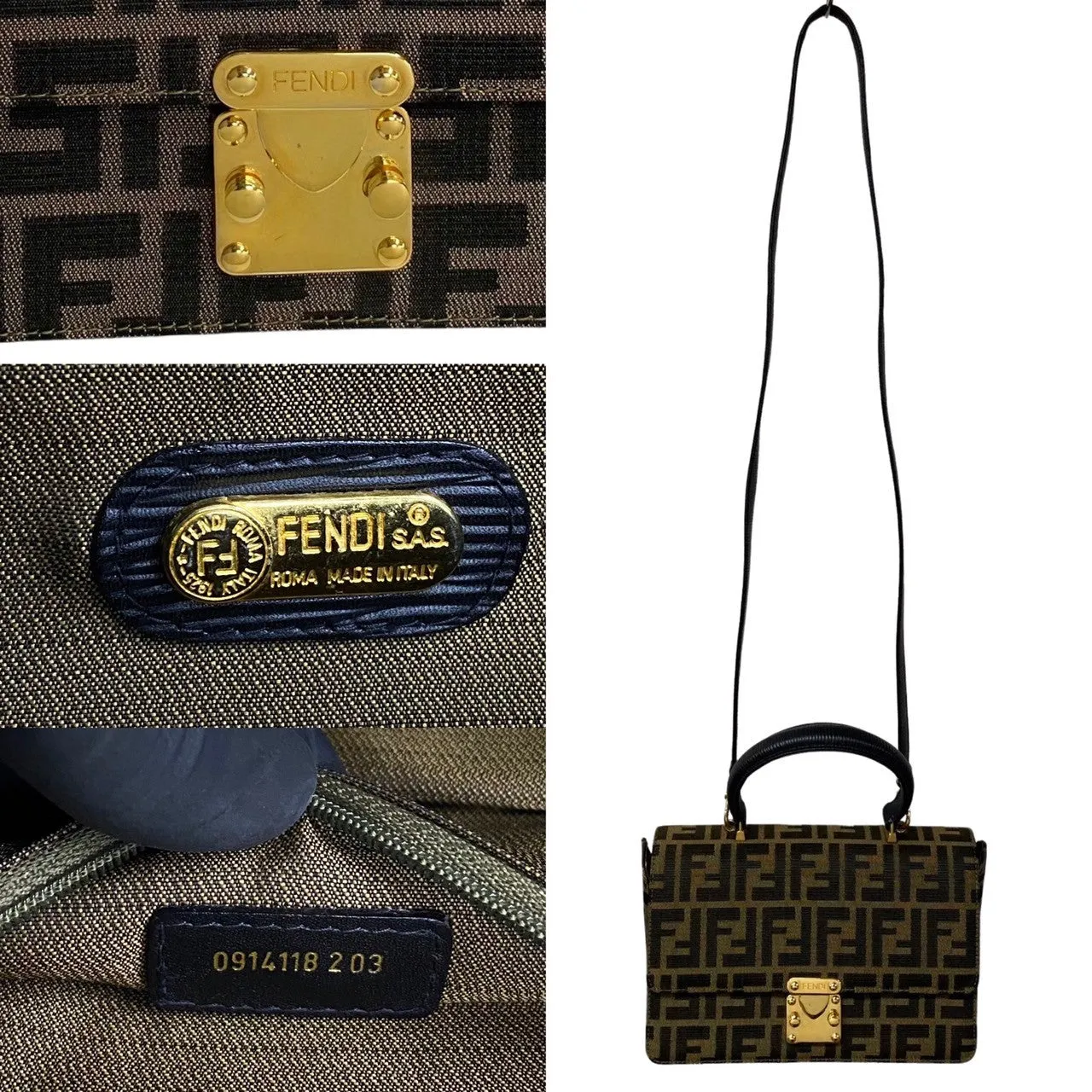 FENDI Shoulder Bag canvas black
