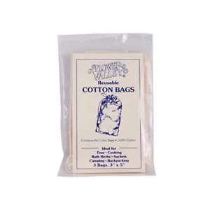 Flower Valley Reusable Cotton Bags 3 Bags (12 Pack)
