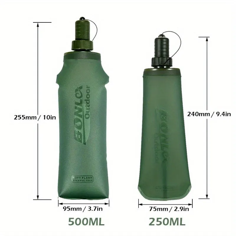 Foldable Water Bottle: Collapsible for Running, Camping, Hiking - TJR6B7N