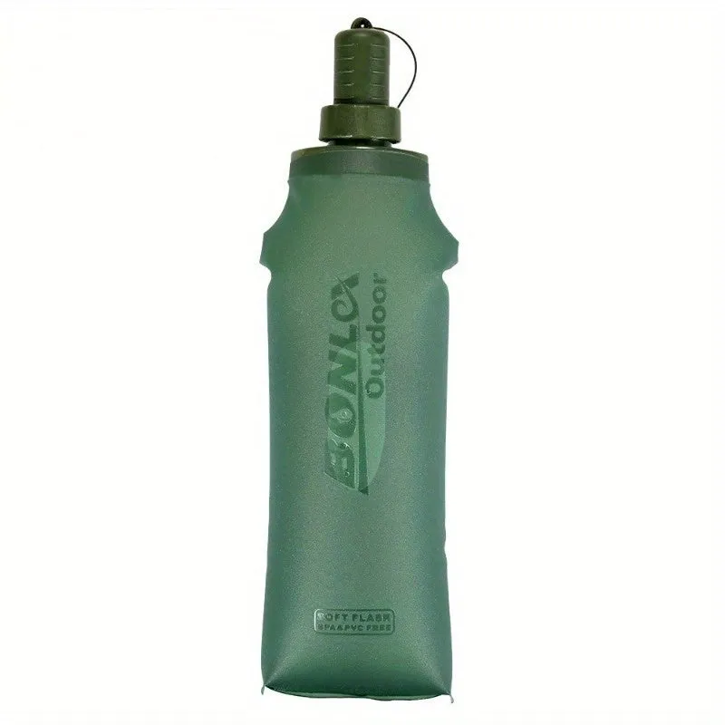 Foldable Water Bottle: Collapsible for Running, Camping, Hiking - TJR6B7N
