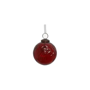 French Country Cut Glass Bauble Red 8cm