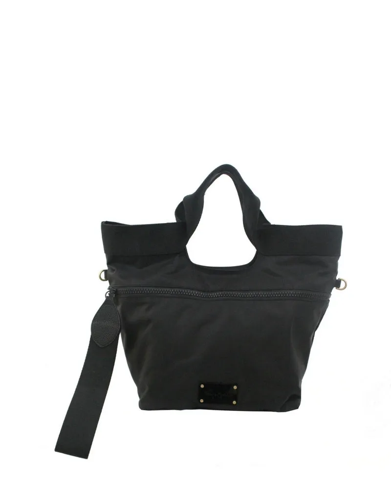 Fusion Zip Nylon Tote in Black