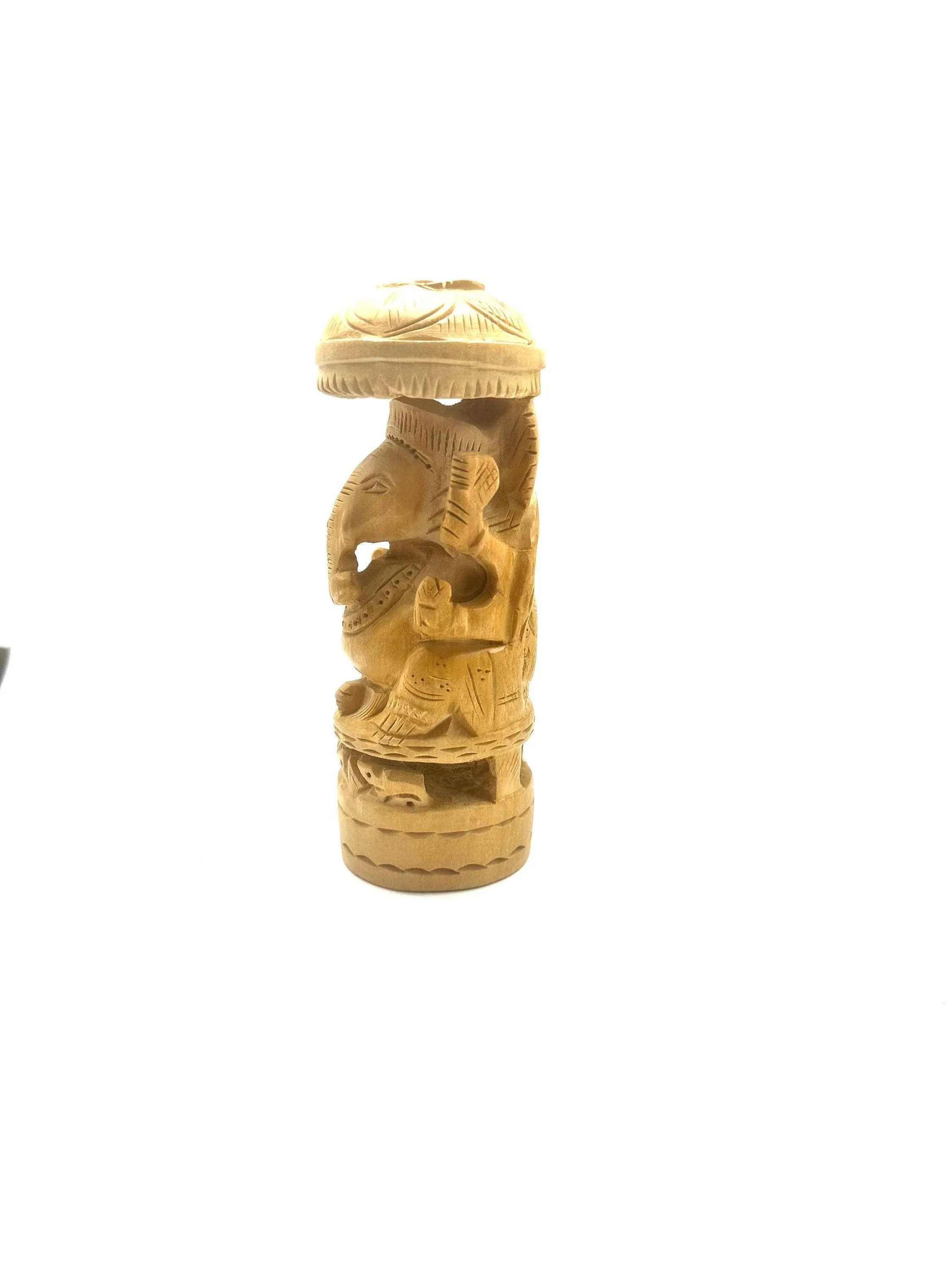 Ganesh Hand Carved Wood Statue
