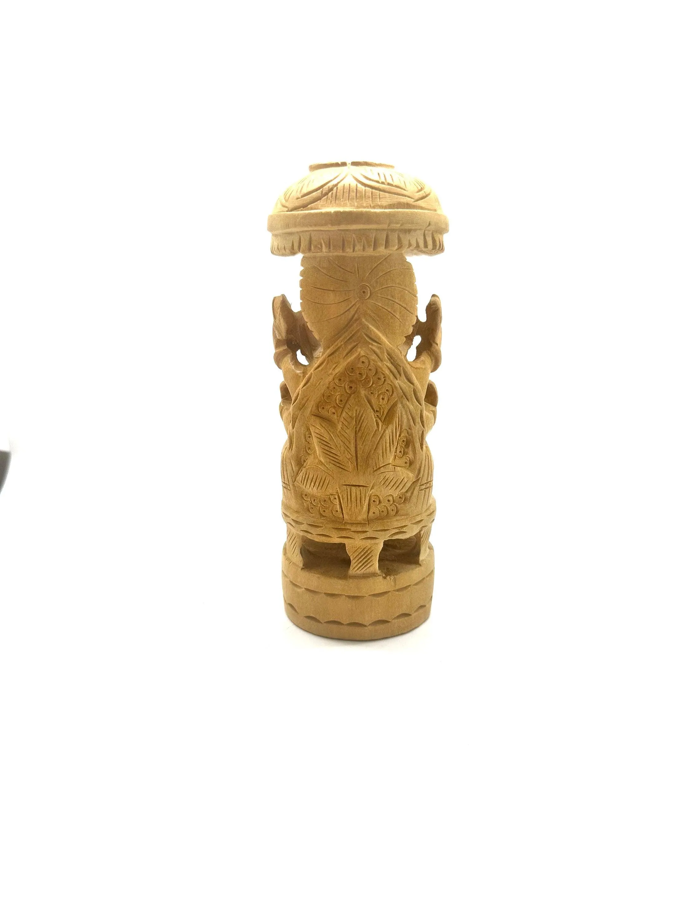 Ganesh Hand Carved Wood Statue