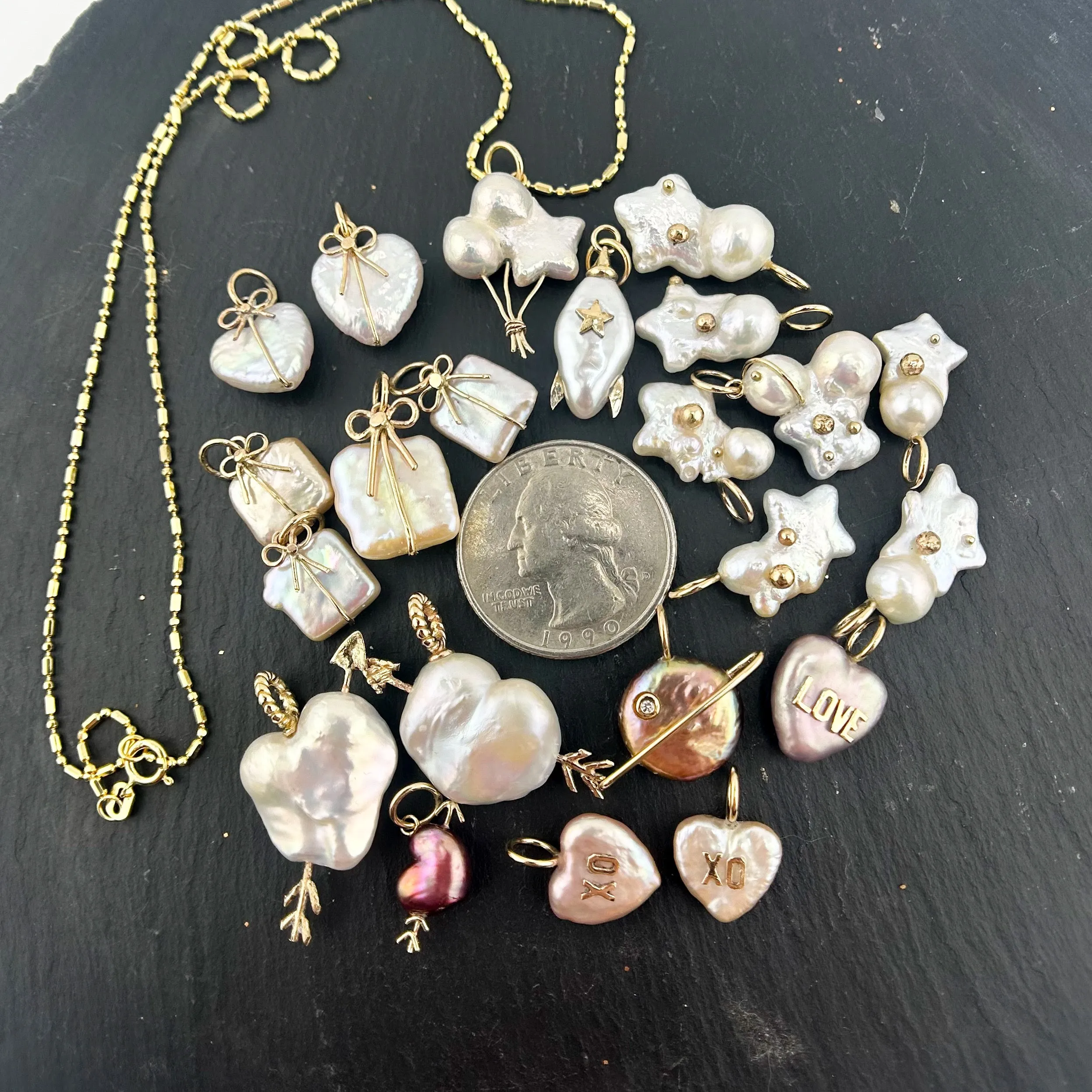 Gift Box Pearl Charms
