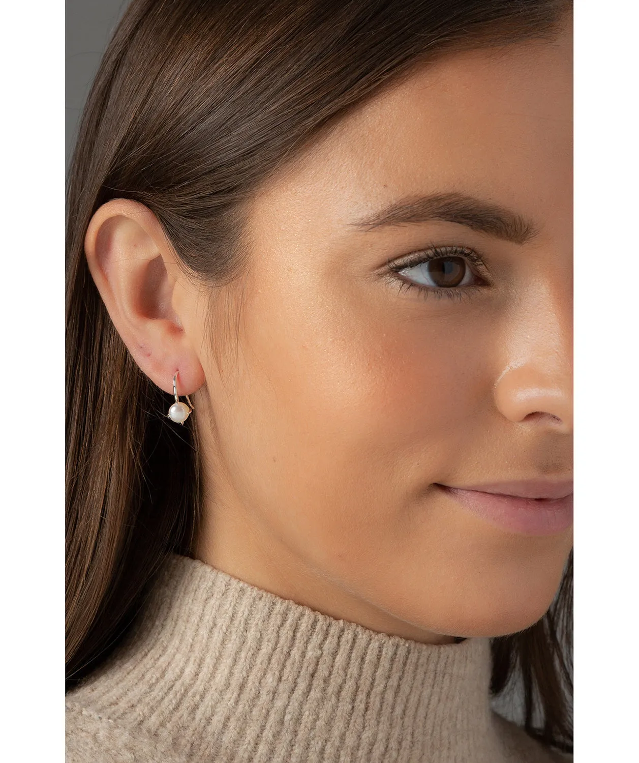 Gift Packaged 'Troyes' Sterling Silver and Pearl Drop Down Earrings