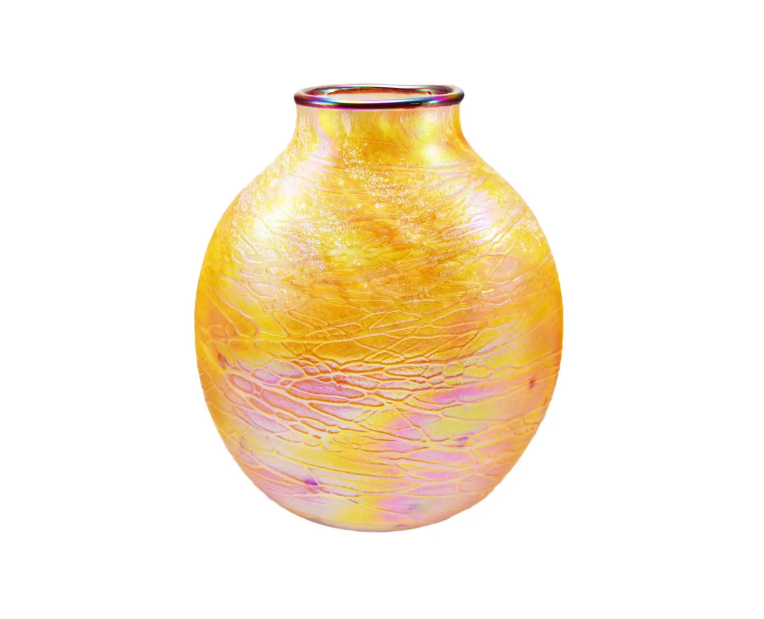 Gold Oval Luster Vase