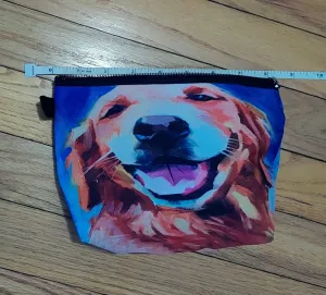 Golden Retriever Dog Makeup Grooming Bag Clutch Purse