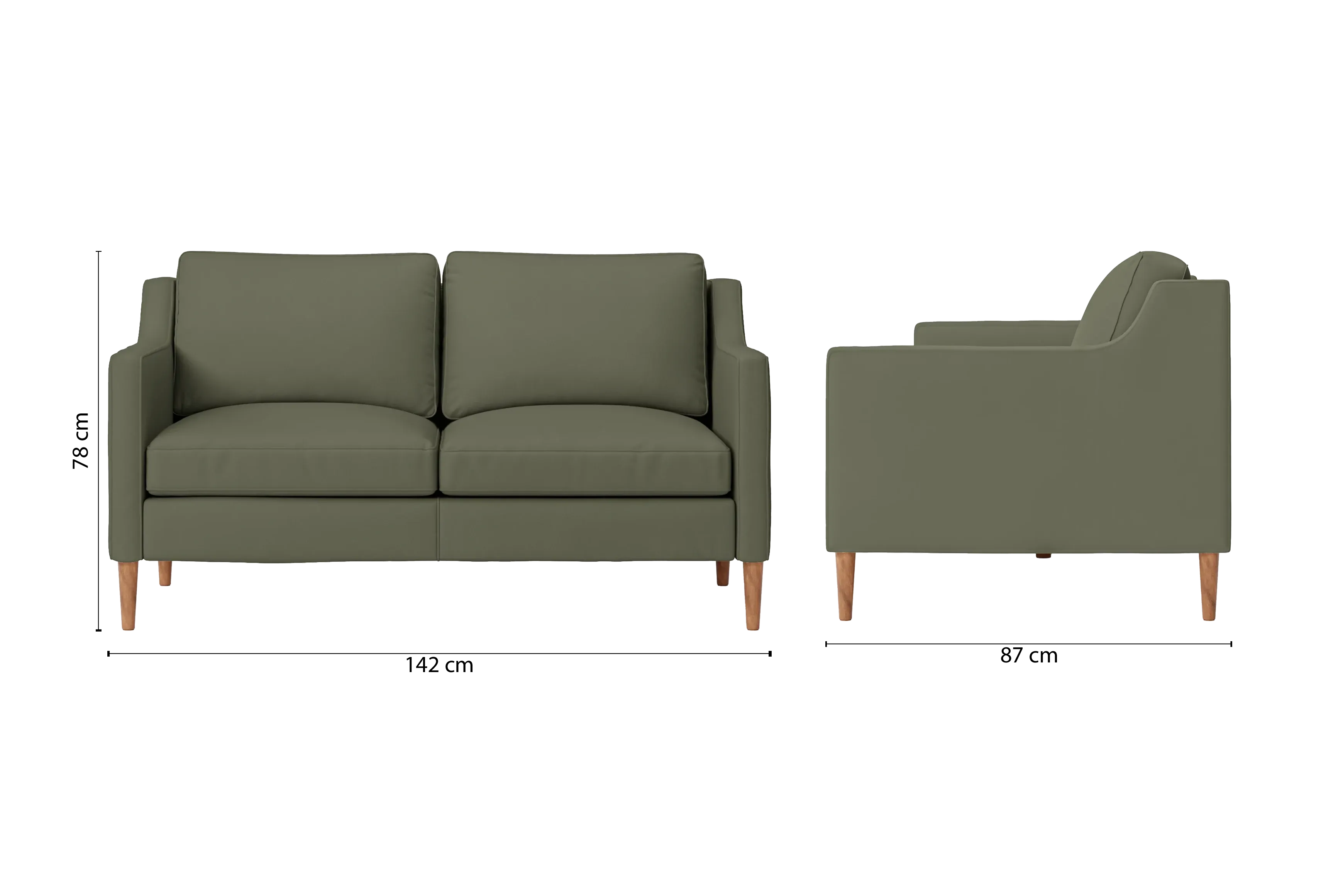 Greco 2 Seater Sofa Sage Leather