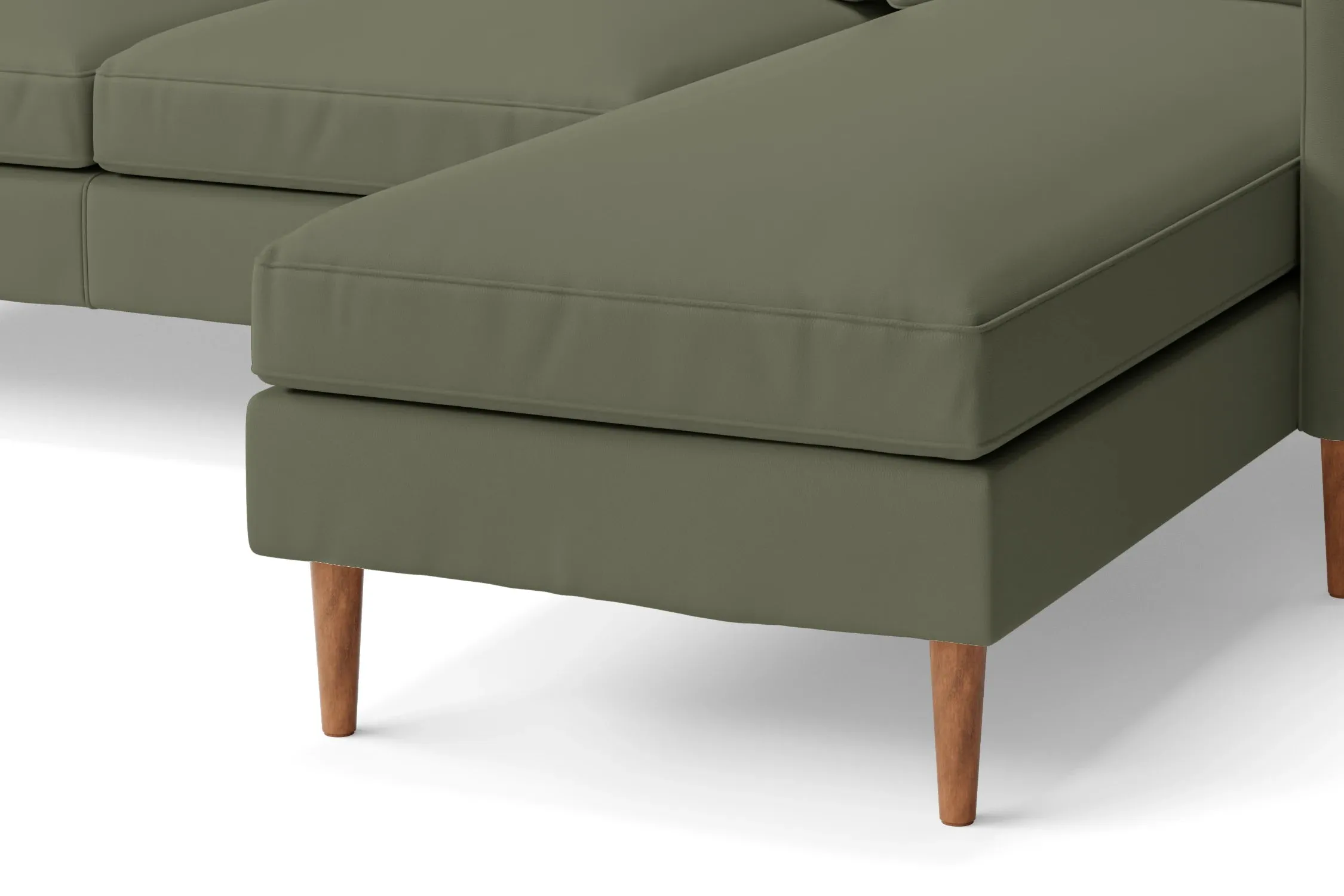 Greco 3 Seater Right Hand Facing Chaise Lounge Corner Sofa Sage Leather