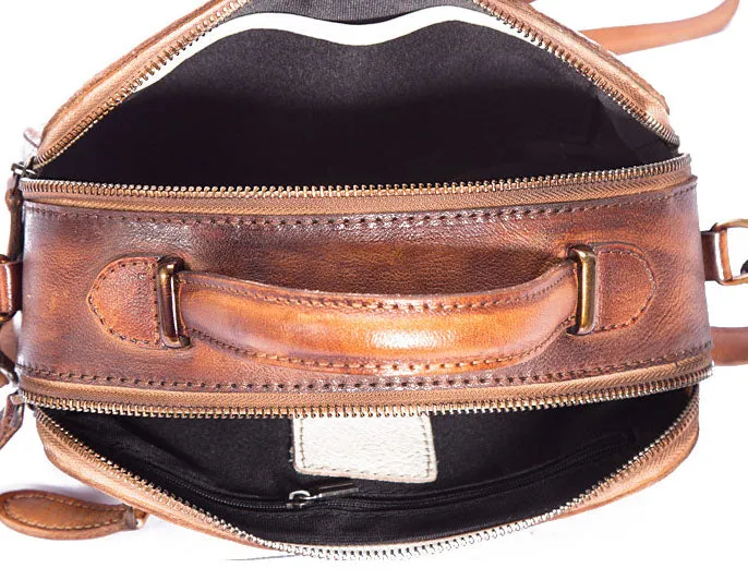 Handmade Womens Embossed Leather Handbags Cross Shoulder Bag For Women