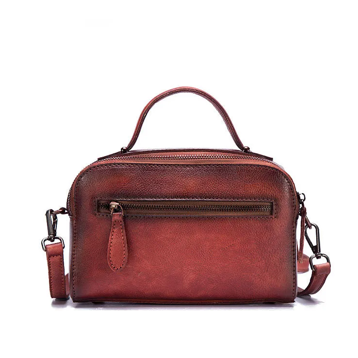 Handmade Womens Embossed Leather Handbags Cross Shoulder Bag For Women