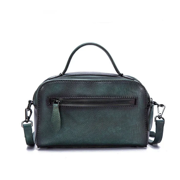 Handmade Womens Embossed Leather Handbags Cross Shoulder Bag For Women