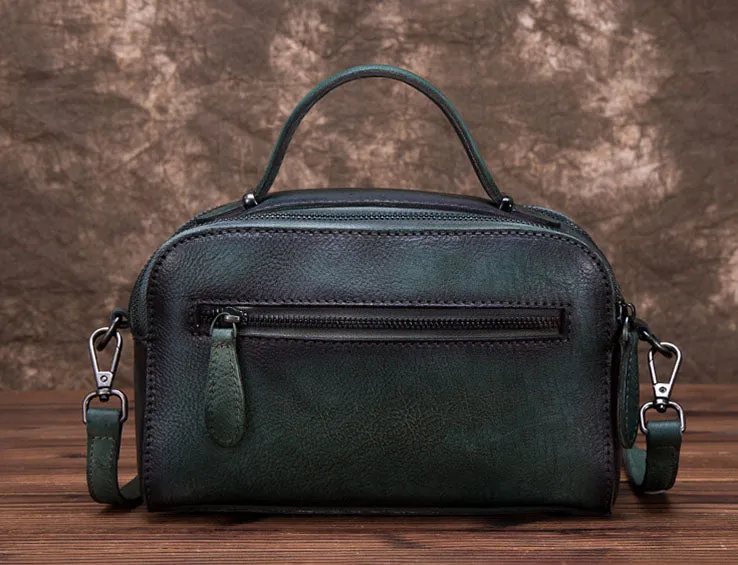 Handmade Womens Embossed Leather Handbags Cross Shoulder Bag For Women