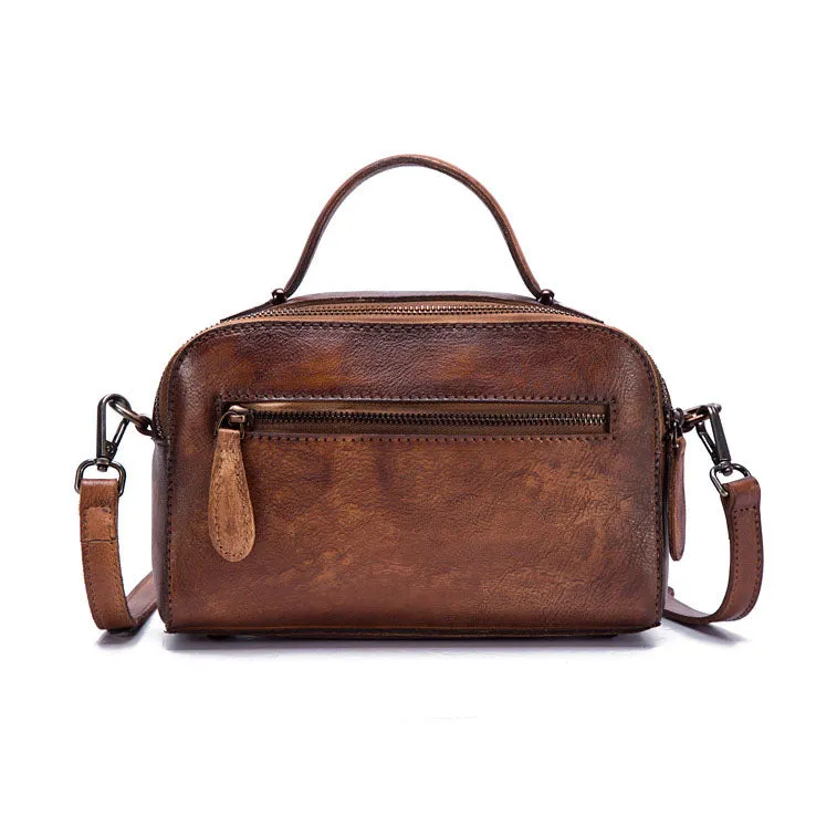 Handmade Womens Embossed Leather Handbags Cross Shoulder Bag For Women