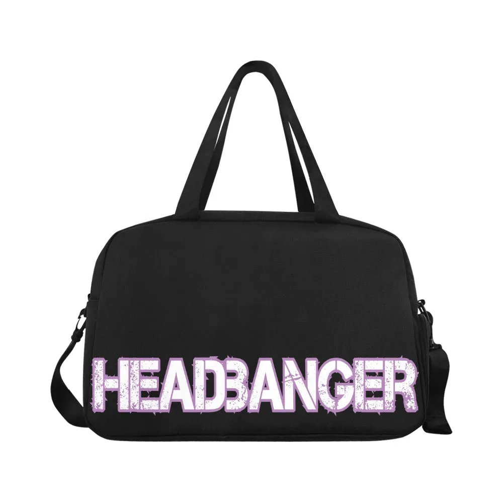 HeadBanger BlK Duffle Travel Bag with shoe compartment