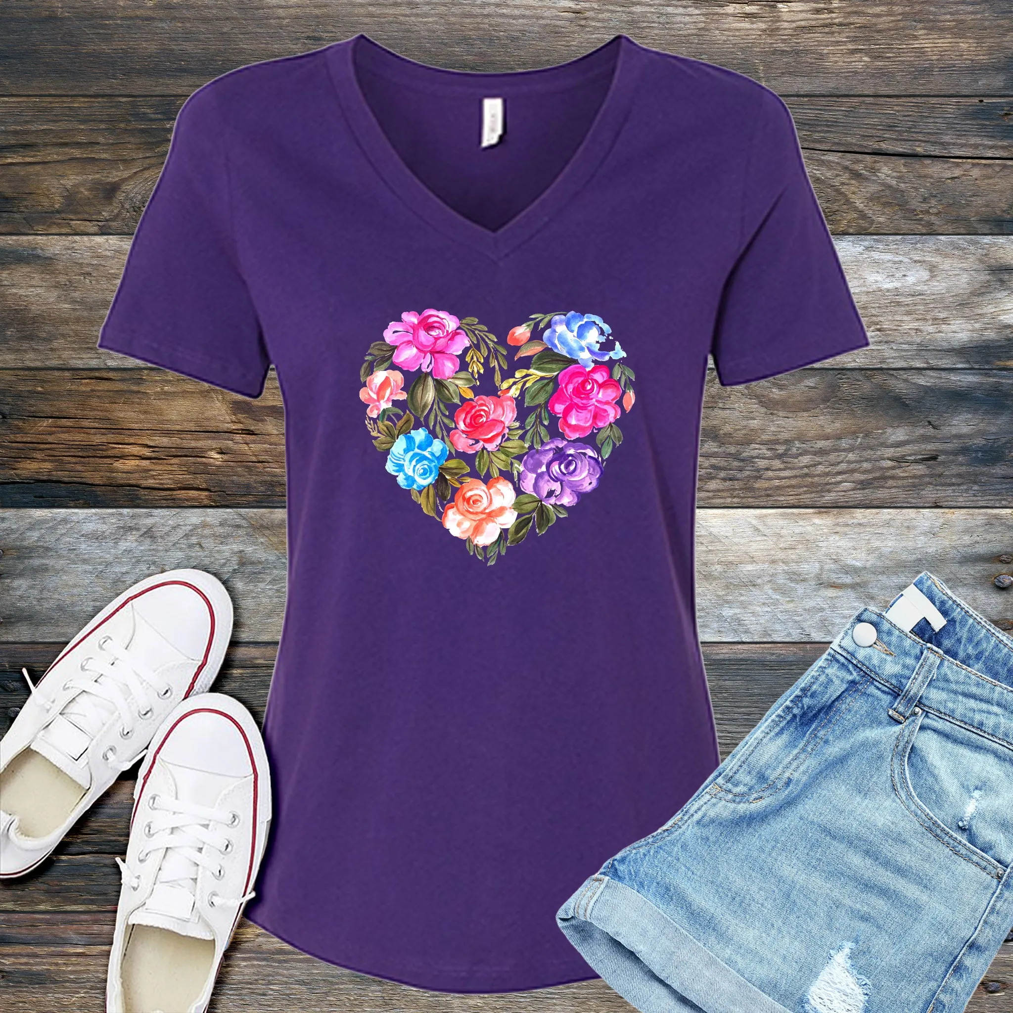 Heart Of Roses V-Neck