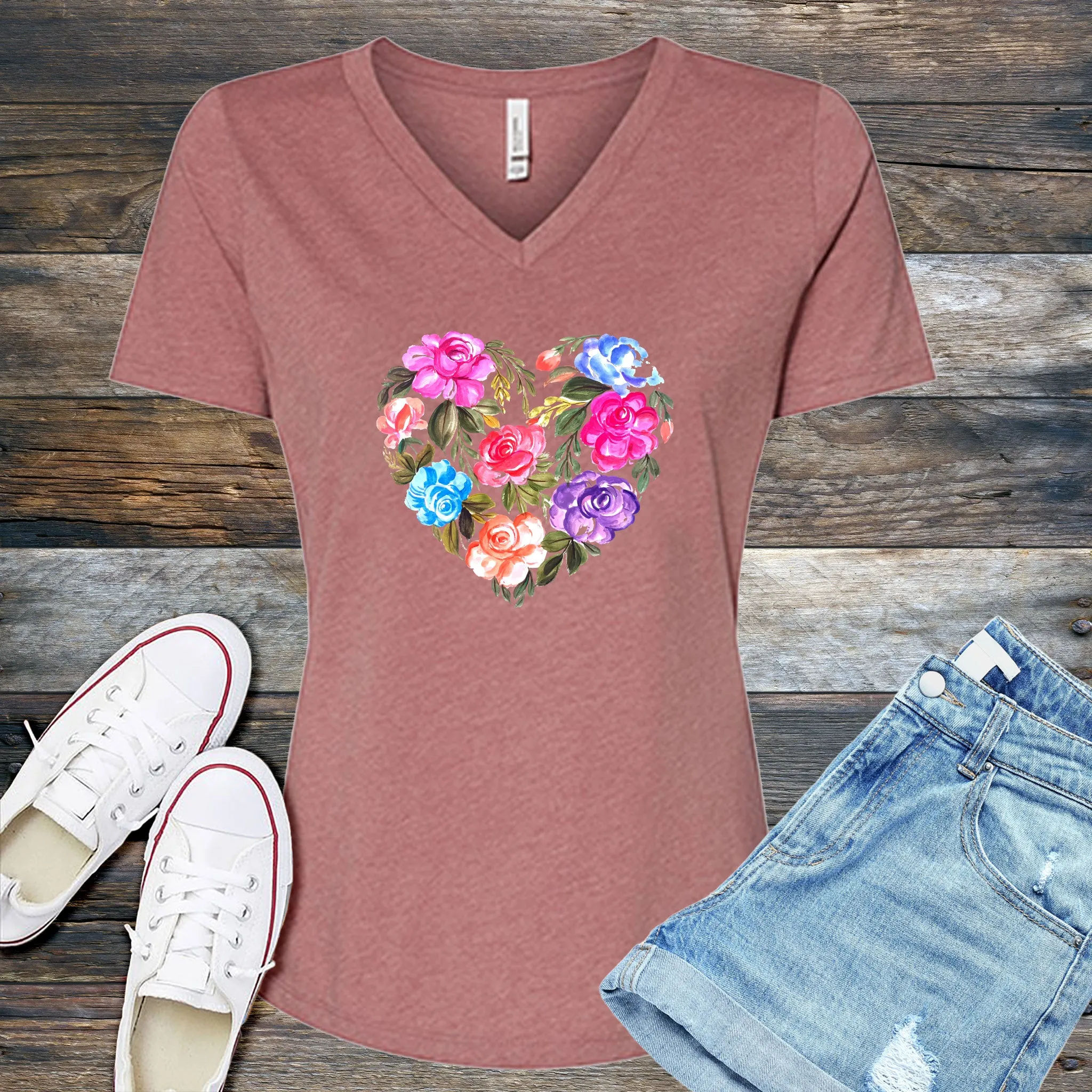 Heart Of Roses V-Neck