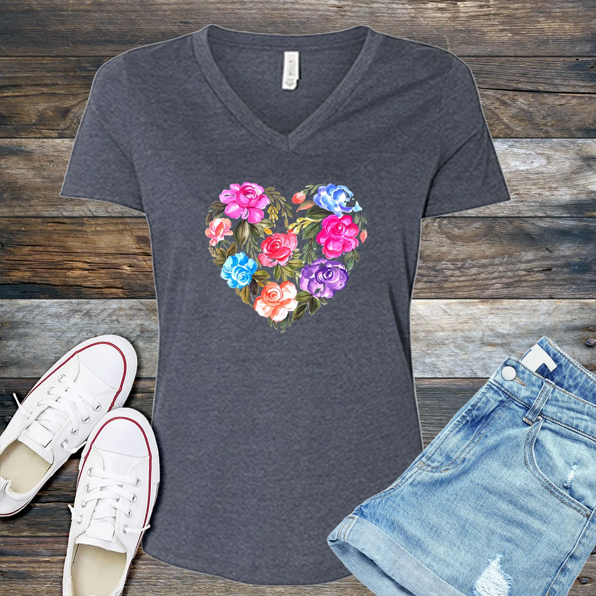 Heart Of Roses V-Neck